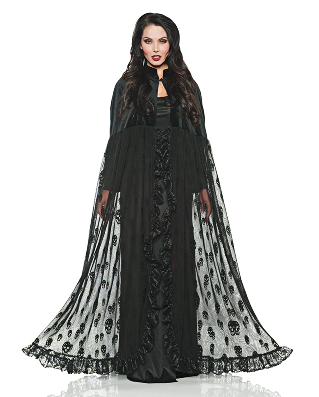Samt und Spitzen Skull Cape Gothic & Vampir Umhang