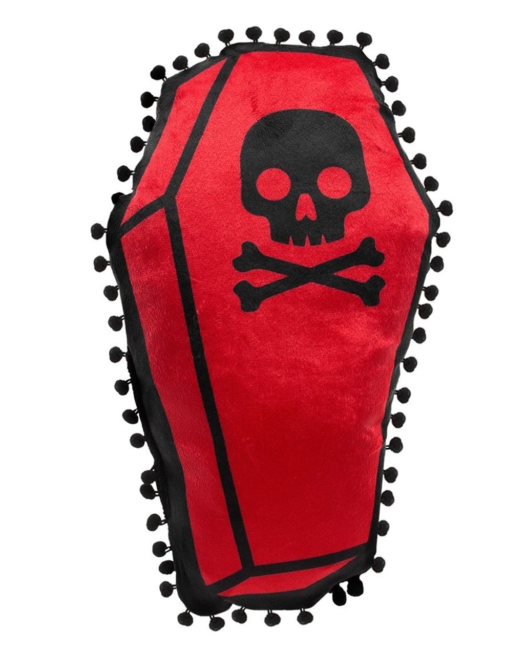 Sarg mit Totenschädel Deko Kissen als Gothic Deko