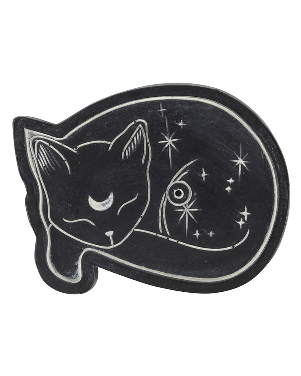 Schlafende Katze Räucherstäbchenhalter  Gothic Deko