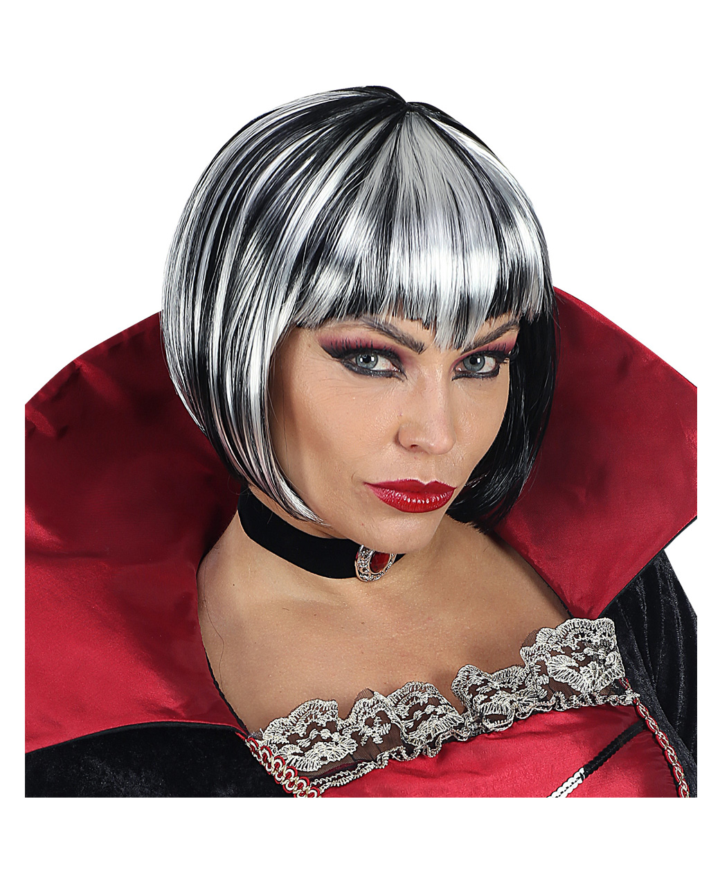 Halloween Bob Perücke Schwarz-Weiß online kaufen