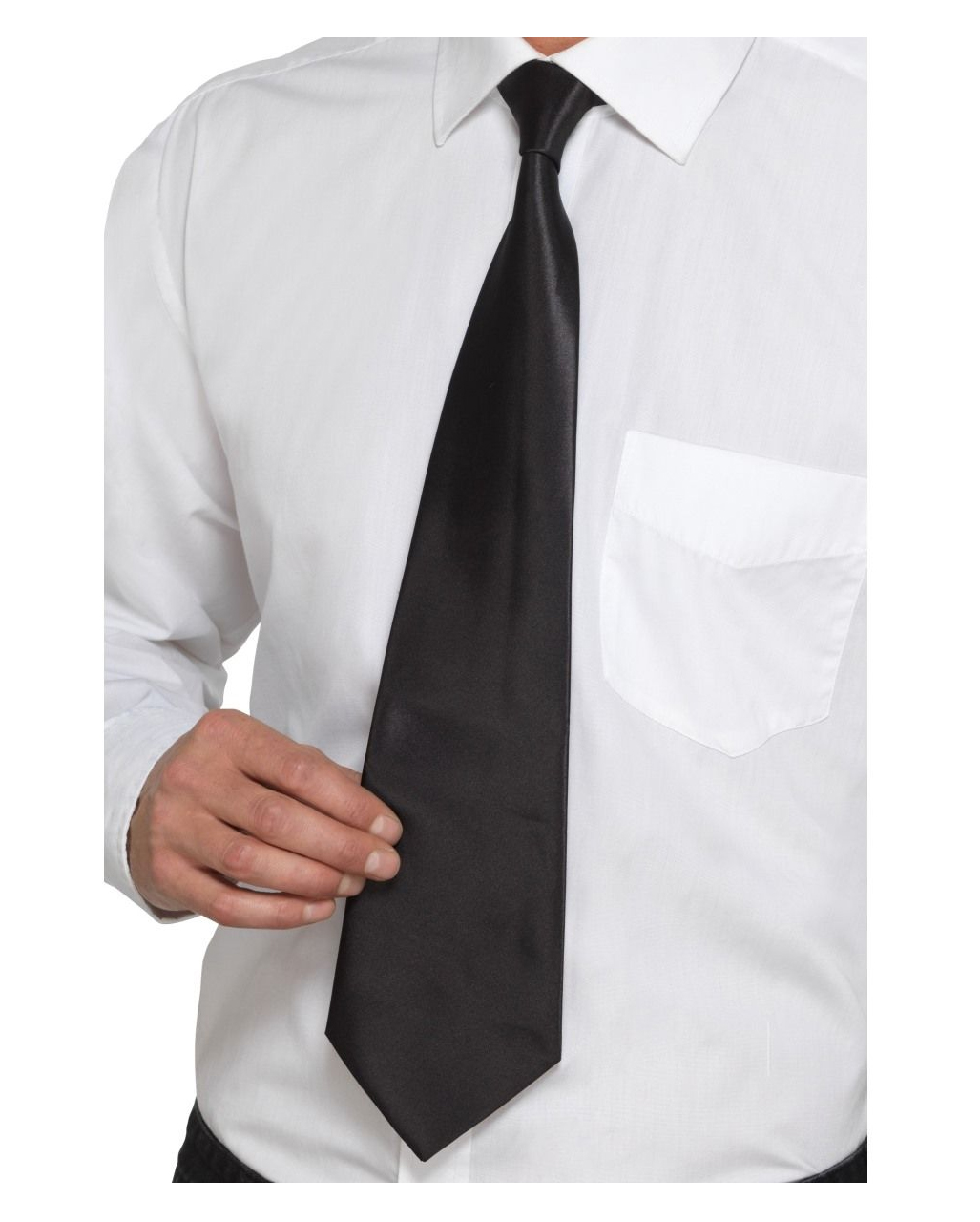 Schwarze Gangster Krawatte Deluxe kaufen