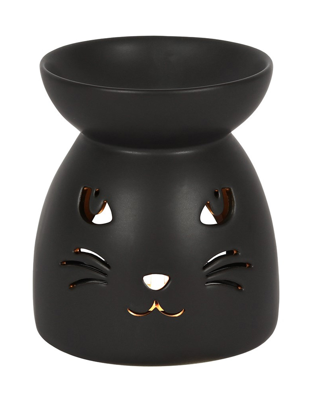Schwarze Katze Duftöl Lampe für Gothic Fans
