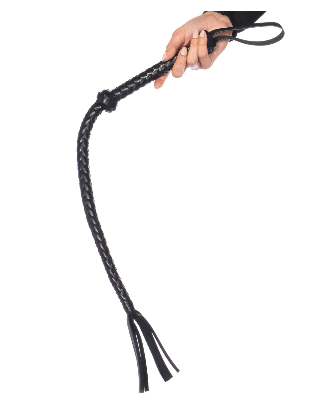 Geflochtene Mini Peitsche schwarz ❤ für Kostüme