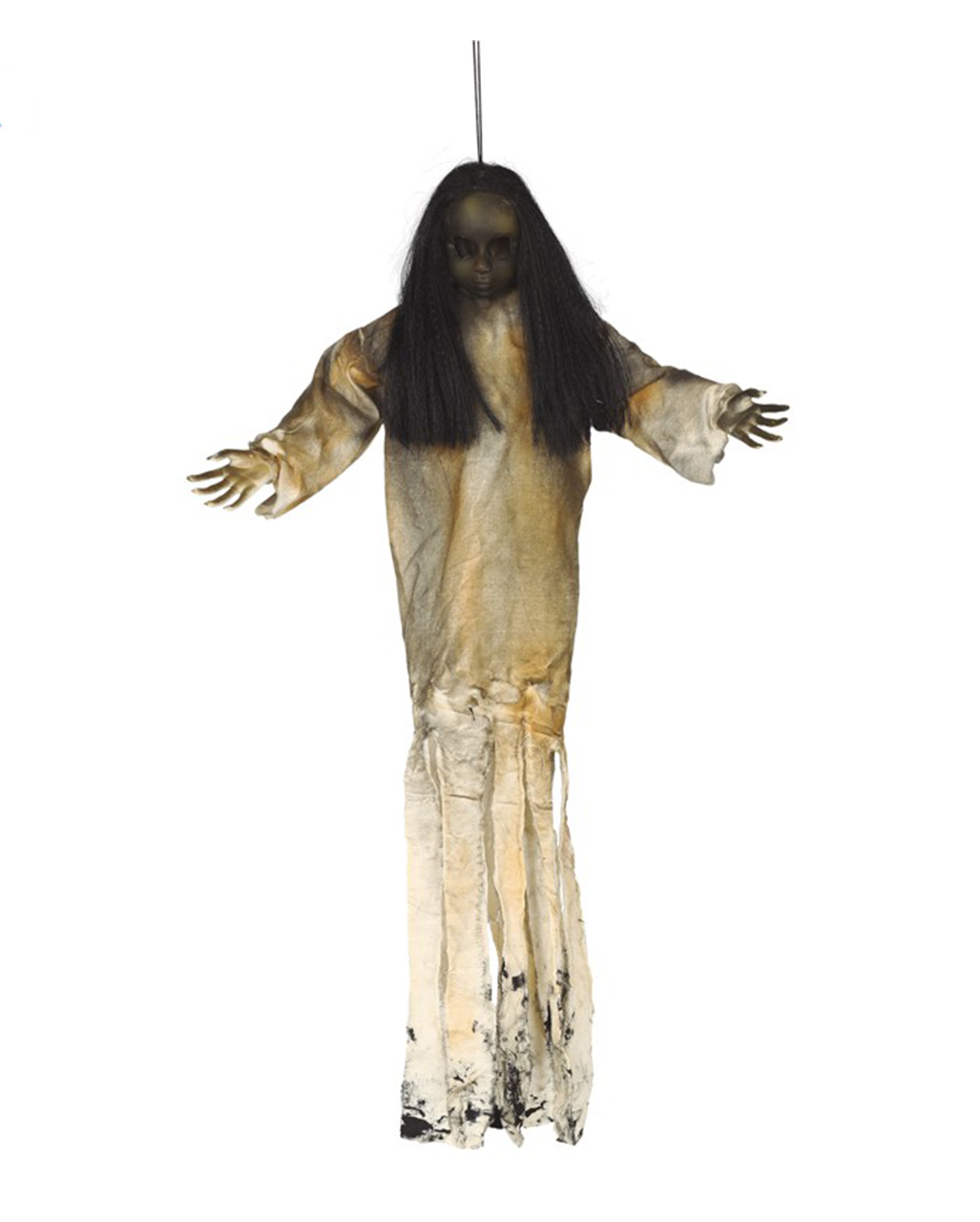 Schwarze Puppe Hänge Figur 90 cm  Halloween Deko