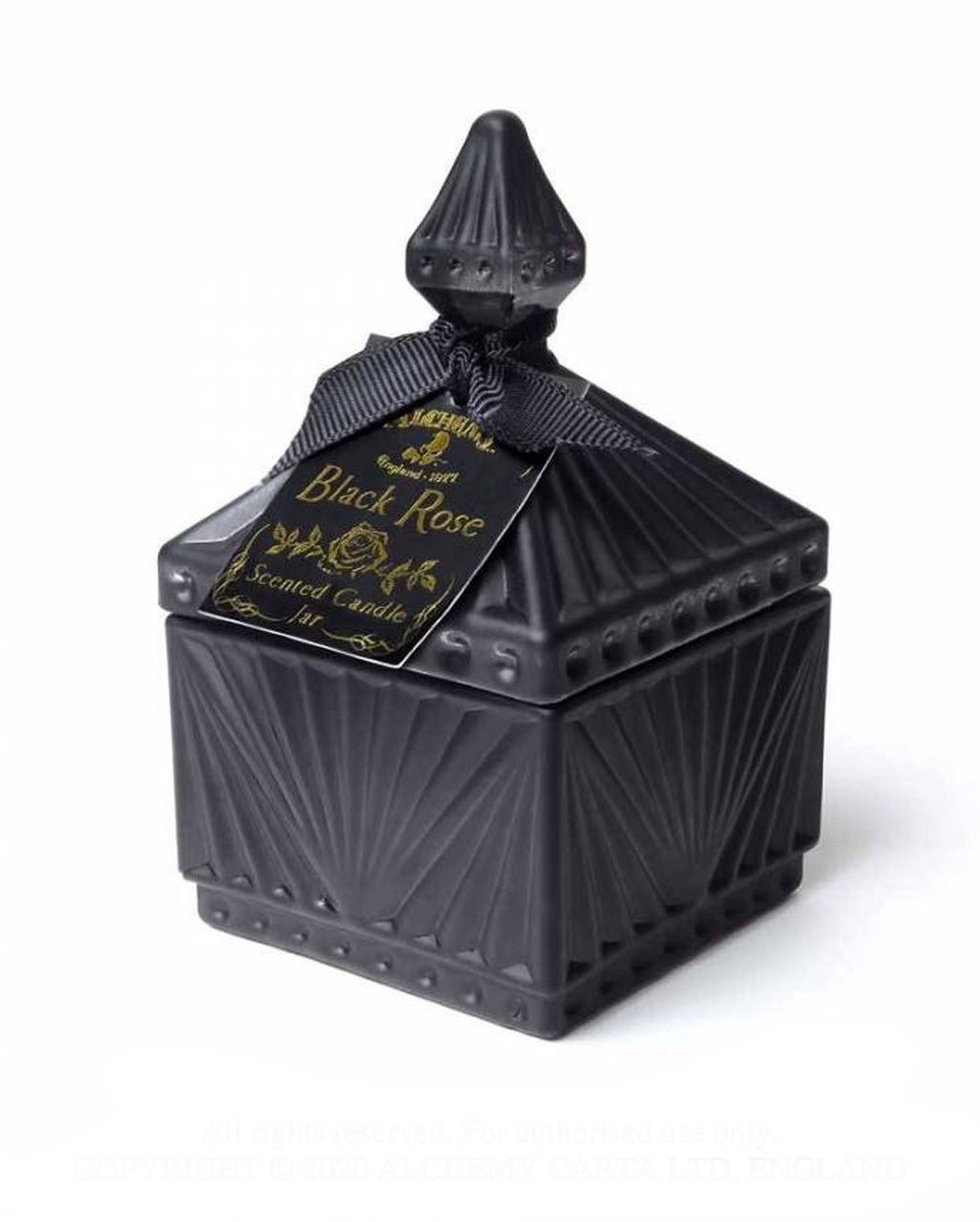 Schwarze Rose Gothic Duftkerze im Vintage Glas Small ➤