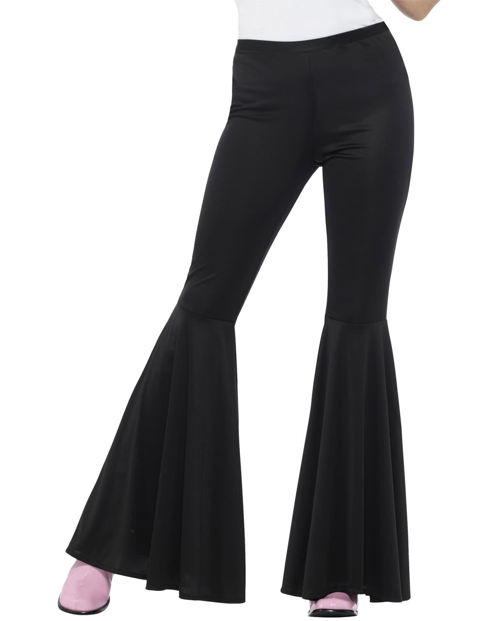 Damen Schlaghose schwarz 60s Kostümaccessoire S/M