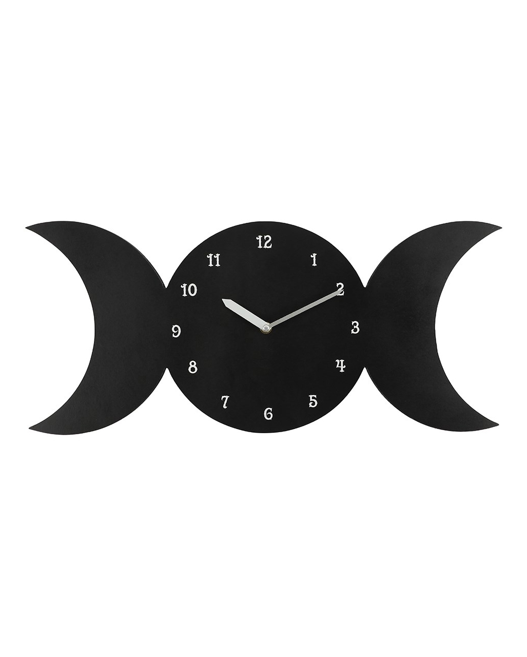 Schwarze Triple Moon Wanduhr  Gothic Homeware