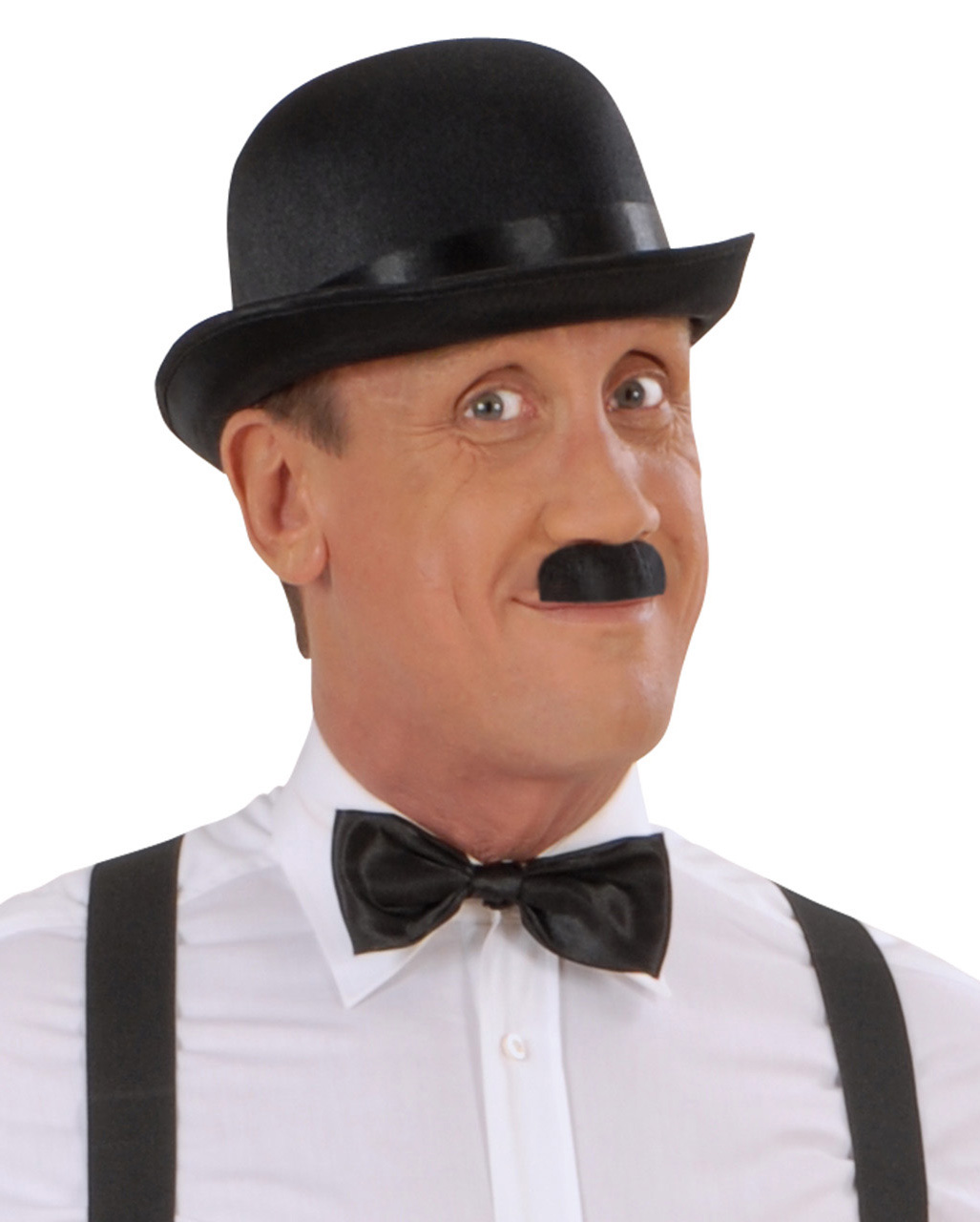 Schnurrbart Charlie Schwarz  Komiker Bart für Fasching