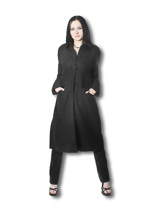 Schwarzer Kurzmantel  Gothic Damenmantel XL/42