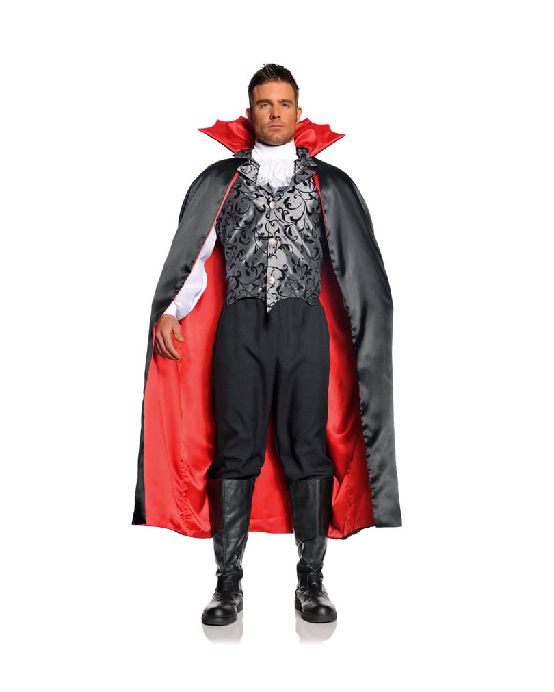 Vampir Satin Cape schwarz / rot Dracula Umhang für Halloween