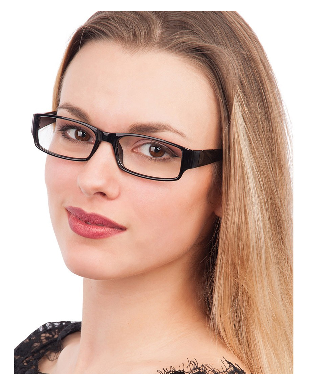 Schwarzes Brillengestell ohne Gläser Nerdbrille für Karneval