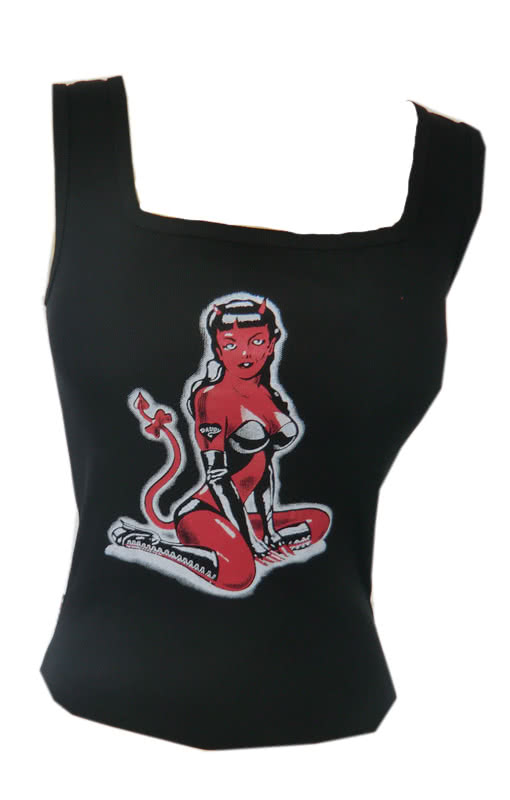 black Trägershirt Devil Lady One Size -Top mit