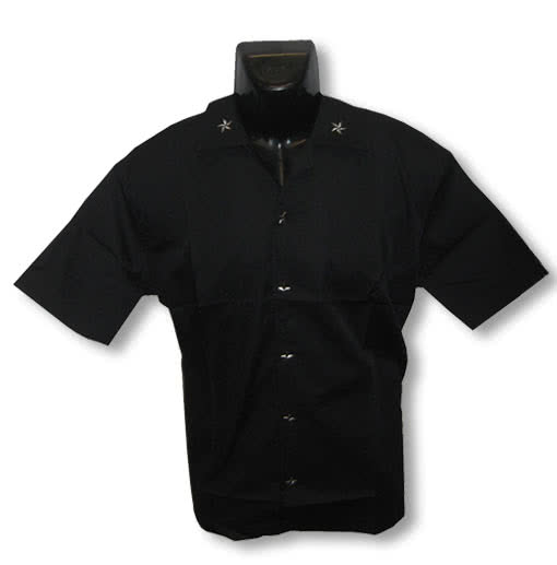 Schwarzes Hemd mit Sternen Herrenhemd schwarzes Hemd M