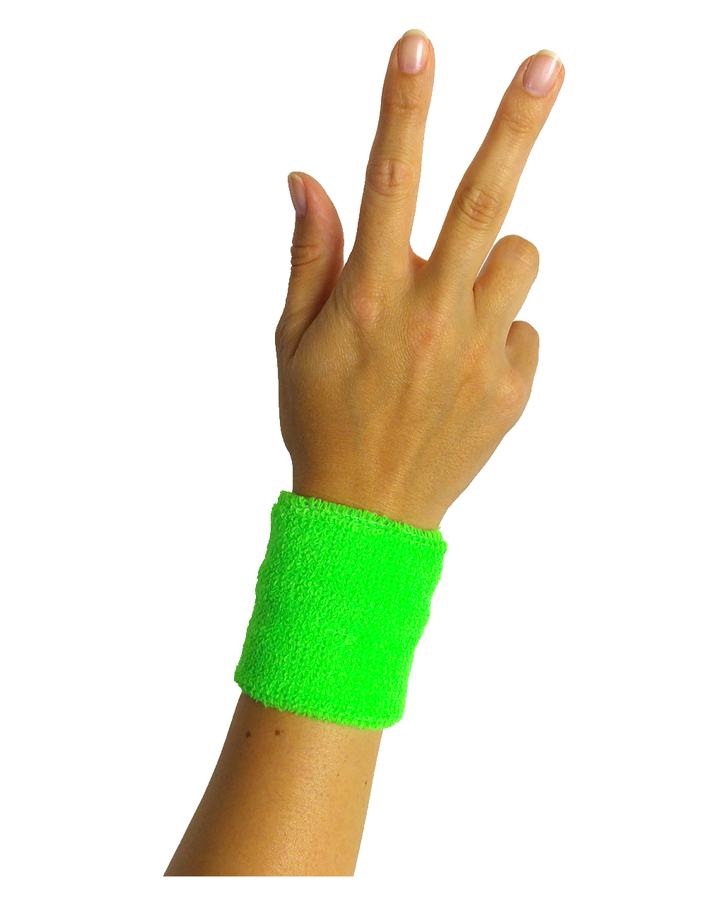Schweiß-Armband neongrün für Bad Taste Party