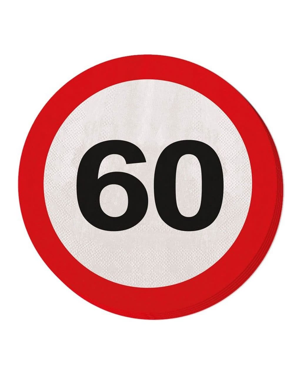 Serviette Verkehrsschild 60  60. Geburtstag