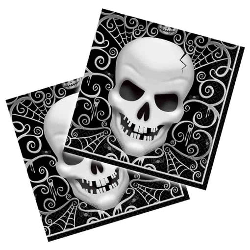 Halloween Servietten mit Totenkopf 16 St. ? für Halloween