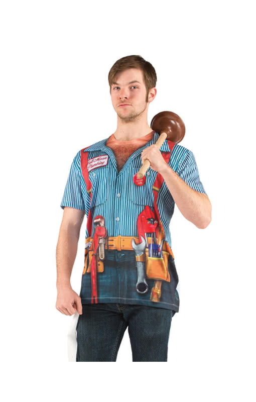 Sexy Klempner T-Shirt als Faschingskostüm M