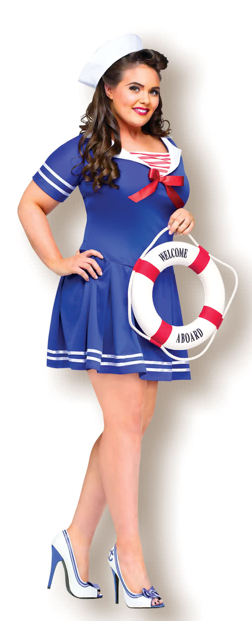 Sexy Matrosin Kostüm XL -Sexy Minikleid-Plus Size Costume-Sexy