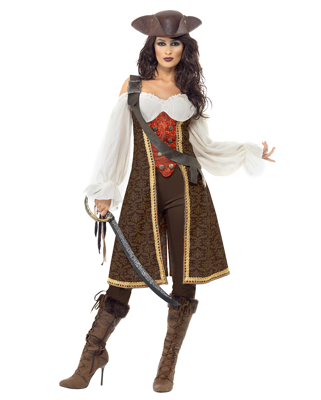 Sexy Piratenkapitänin Kostüm Piratenkostüm für Damen L