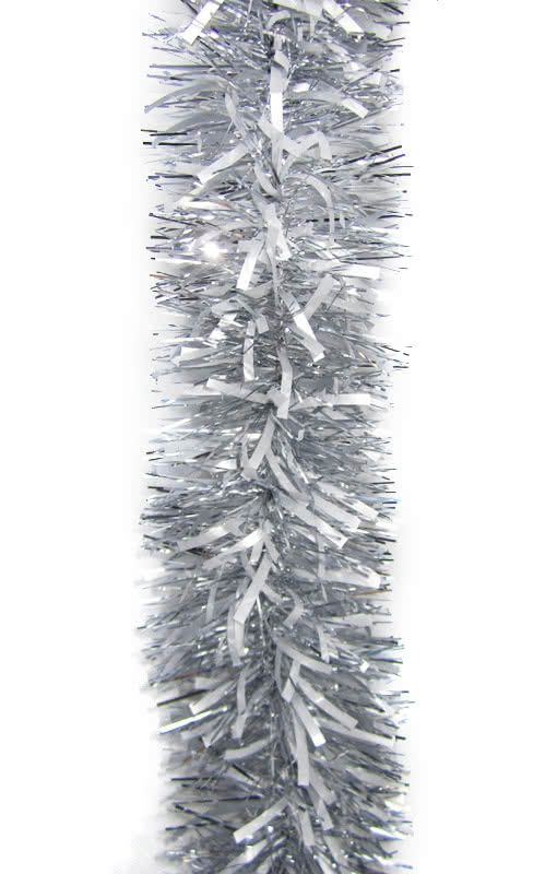 Deko-Girlande Silber 10 cm x 3 m   Glitzende Foliengirlande