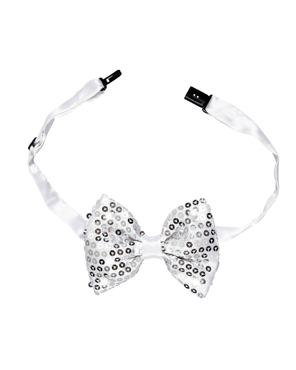 Silberne Fliege mit LED Licht als Kostümzubehör