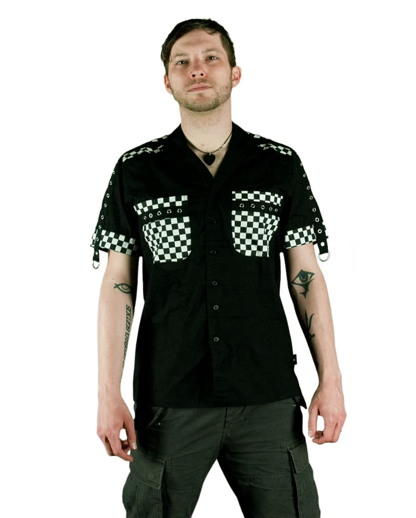Ska Hemd schwarz   50er Jahre Hemd S