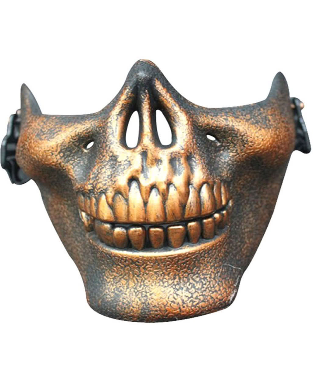 Bronzene Totenkopf Halbmaske Halloween Maske