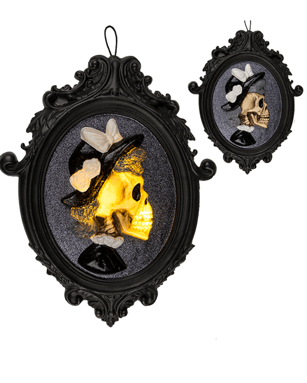 Skelett Lady Bilderrahmen mit Beleuchtung kaufen