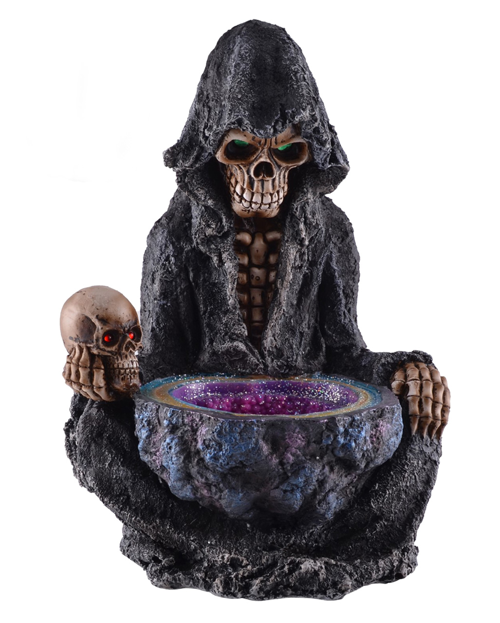 Skelett Reaper vor Orakelbrunnen für Halloween