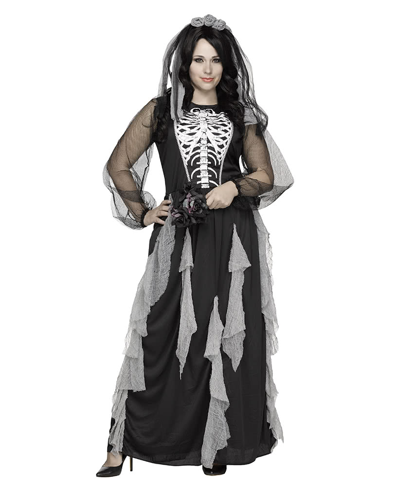 Skelett Braut Damenkostüm PLUS SIZE XL Übergrößen Halloween Kostüme XL