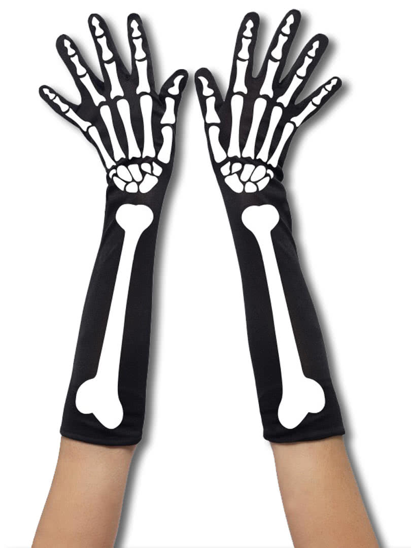 Skelett Handschuhe Lang Ellbogenlange Skeleton Handschuhe