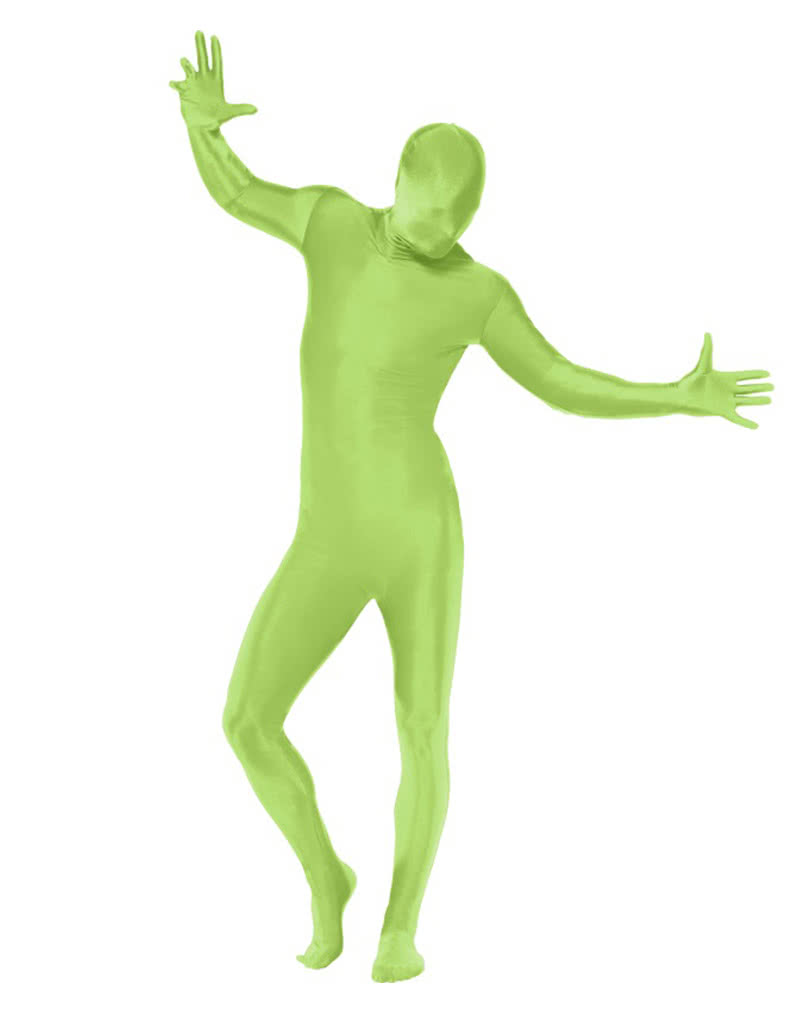 Skin Suit mit Gürteltasche Neongrün   Neongrüner Ganzkörperanzug  L