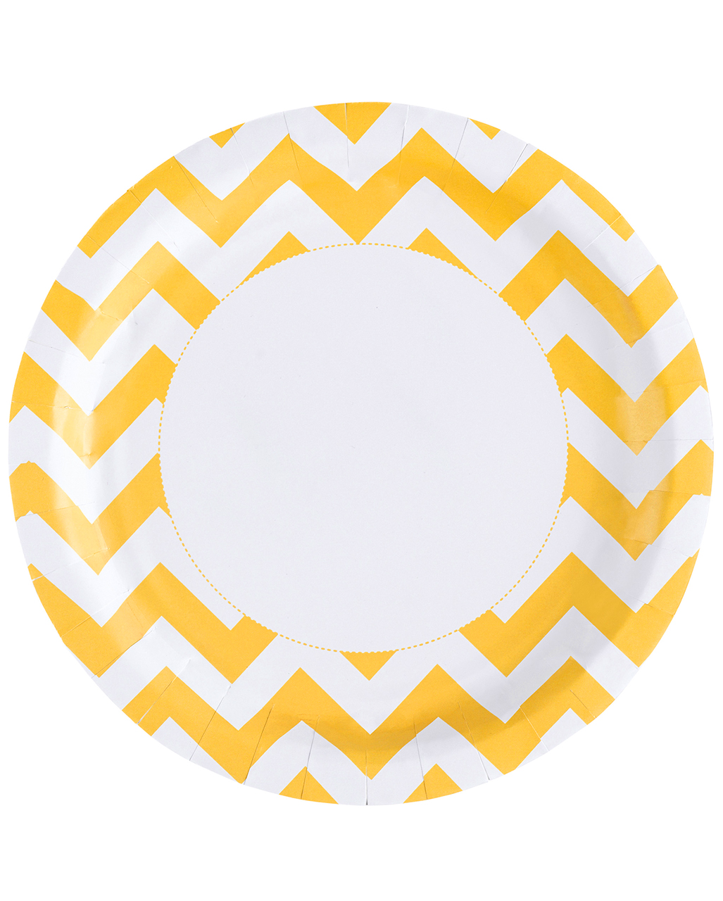 Sommergelbe Zick-Zack Pappteller 8 St. ✿✿