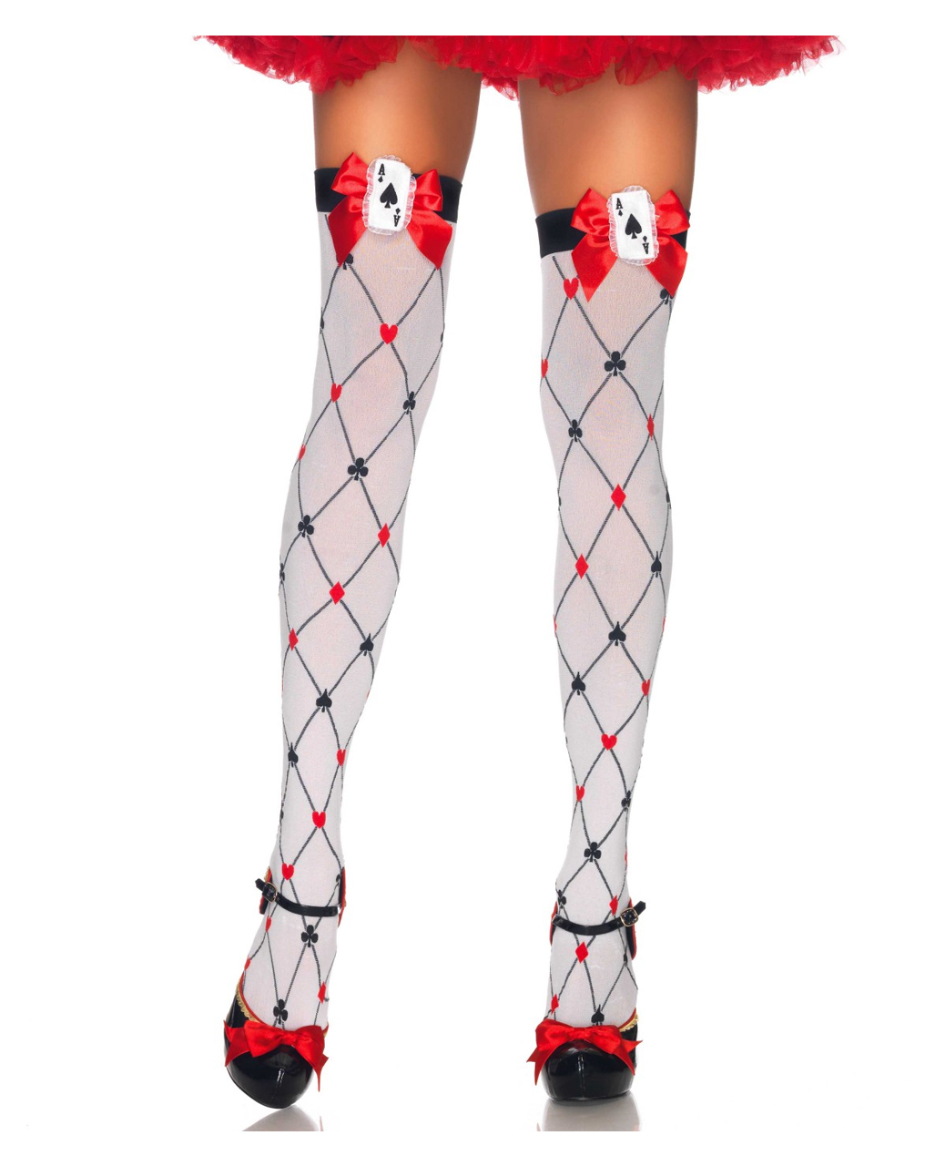 Spielkarten Overknees für Damen für Halloween & Karneval