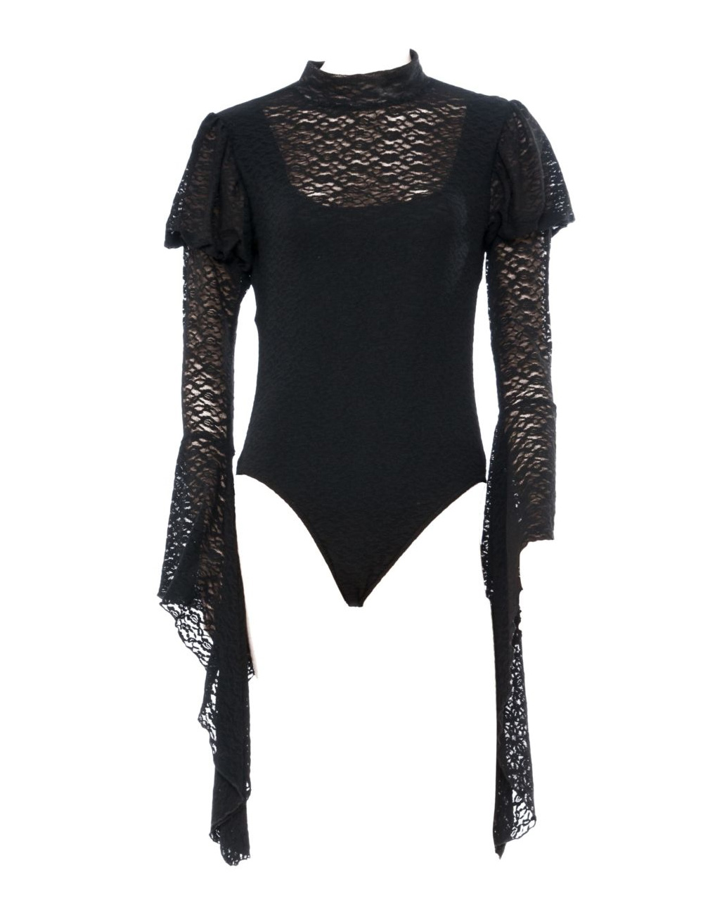 Spitzen Bodysuit schwarz für Halloween Kostüme One Size