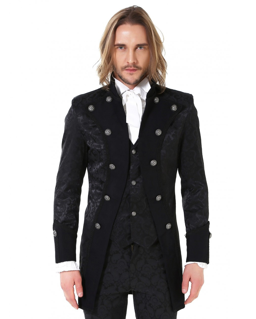 Steampunk Aristokrat Herren Mantel Schwarz ➤ Steampunk Fashion XXL