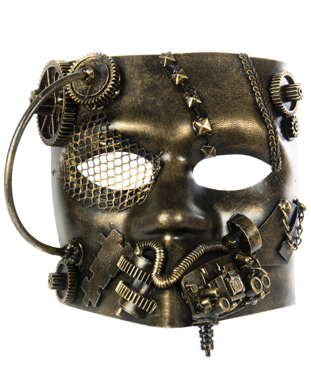 Steampunk Bauta Maske gold für Halloween