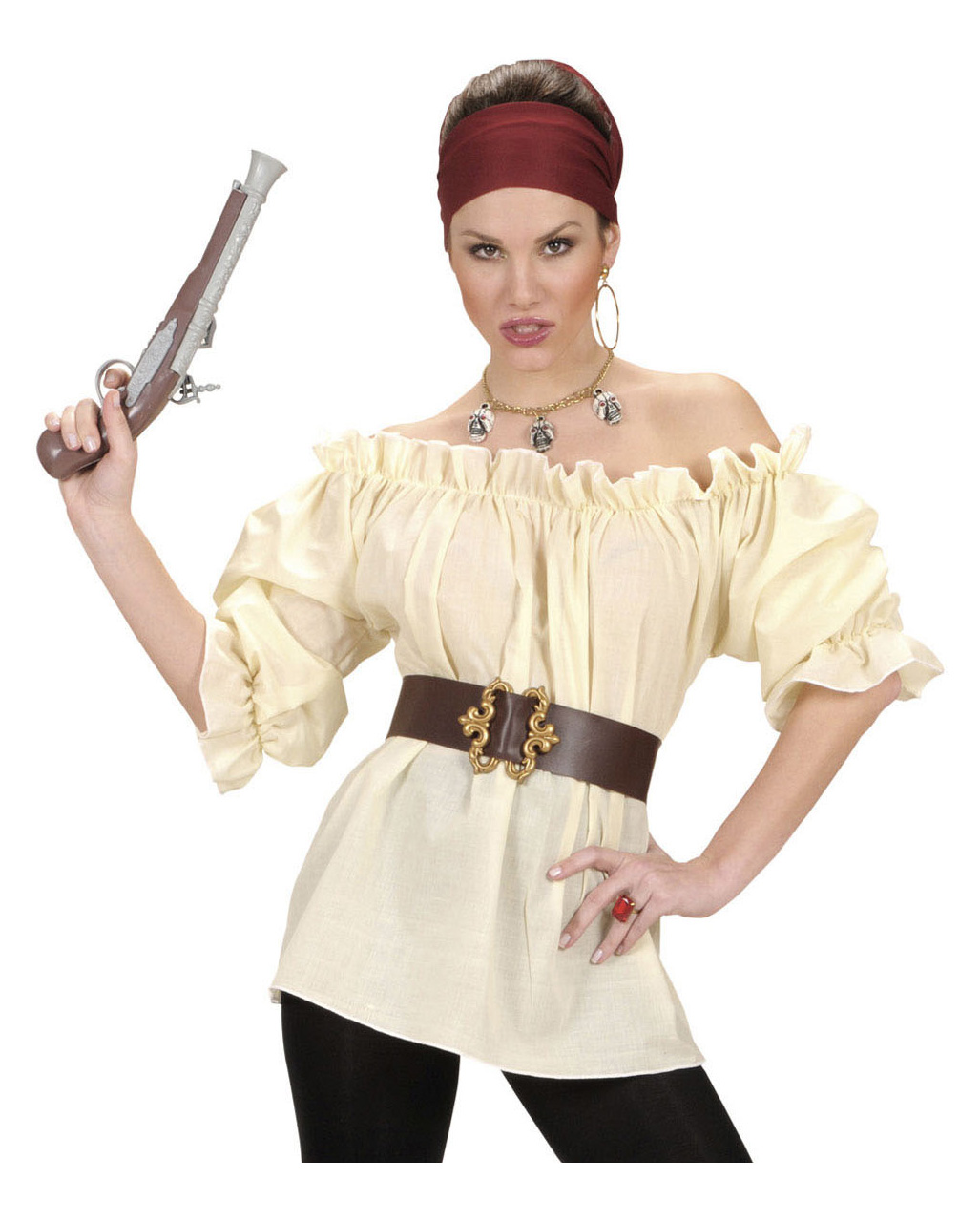 Steampunk Piraten Bluse Beige Kostümzubehör XL
