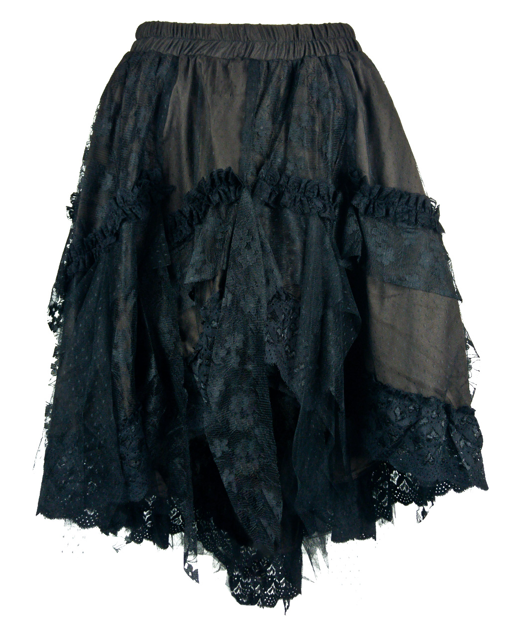 Viktorianischer Spitzenrock braun ➔ Steampunk Mode XL/XXL