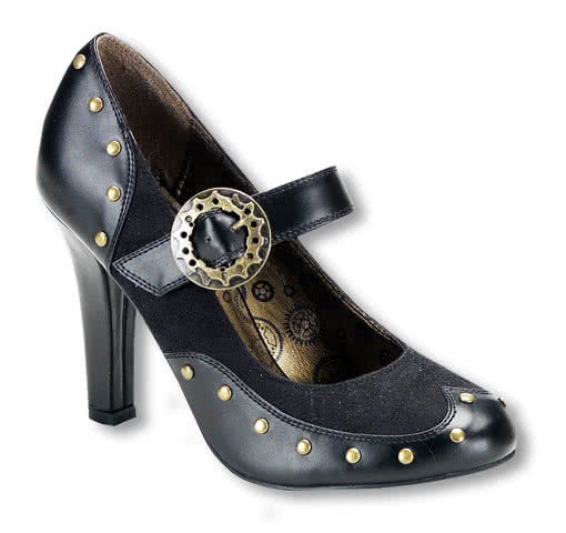 Steampunk Schuhe mit Riemen viktorianische Pumps mit Nieten 36