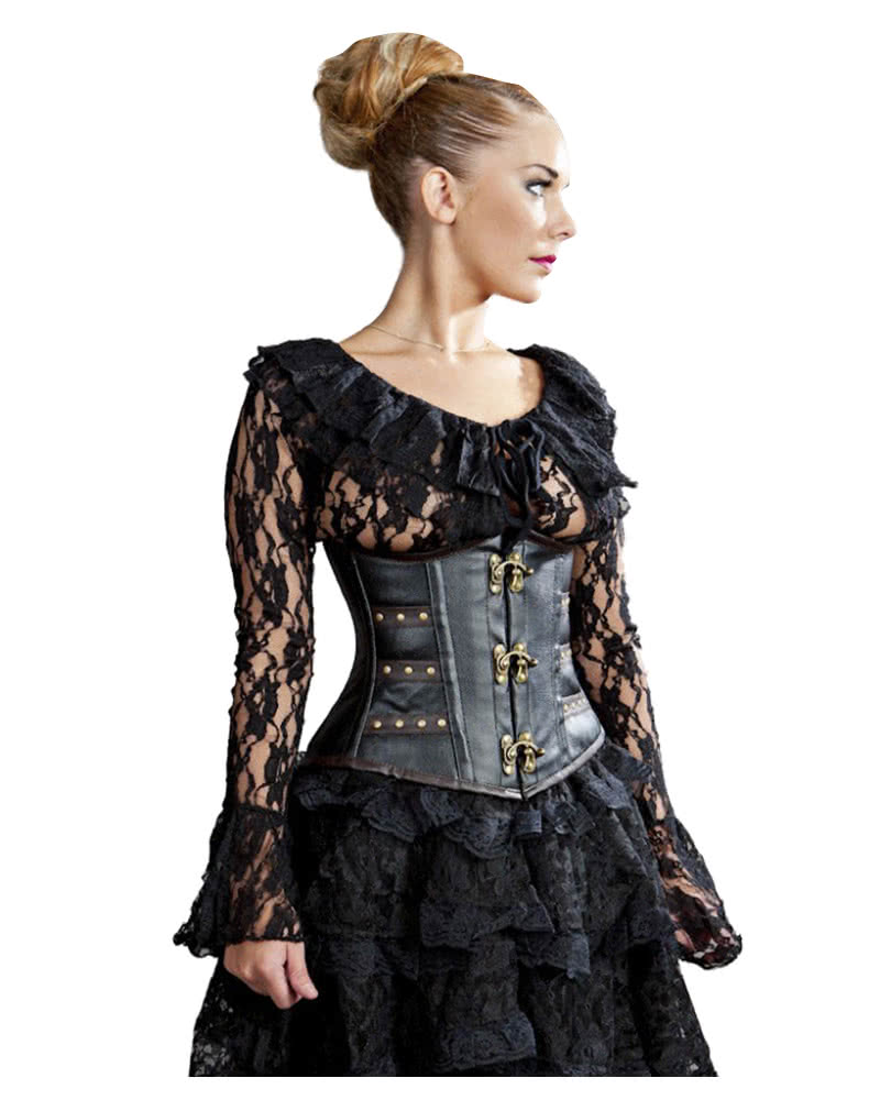 Steampunk Unterbrustkorsett braun   Steampunk Mode  Gothic Korsett XS
