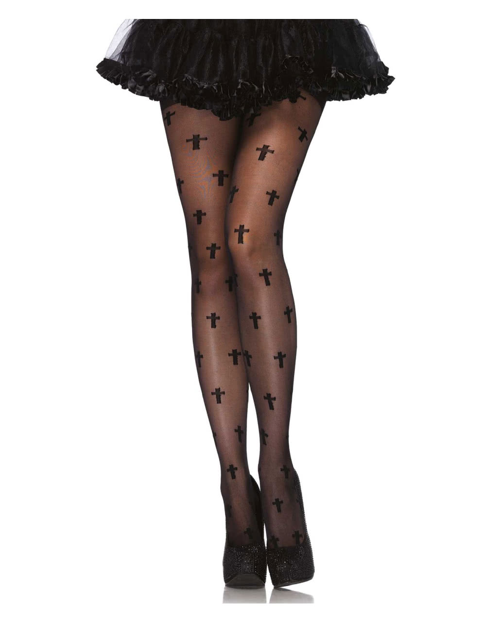 Feinstrumpfhose mit Kreuzen ✟ für Kostüme