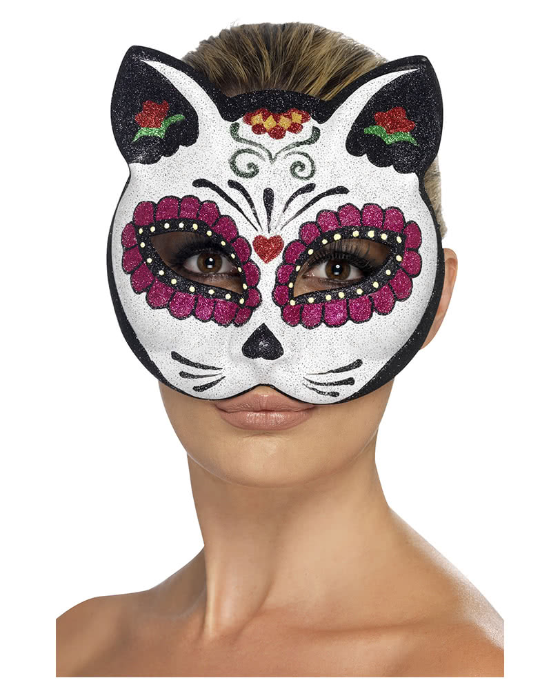 Sugar Skull Katzen Maske Dia de los Muertos Maske