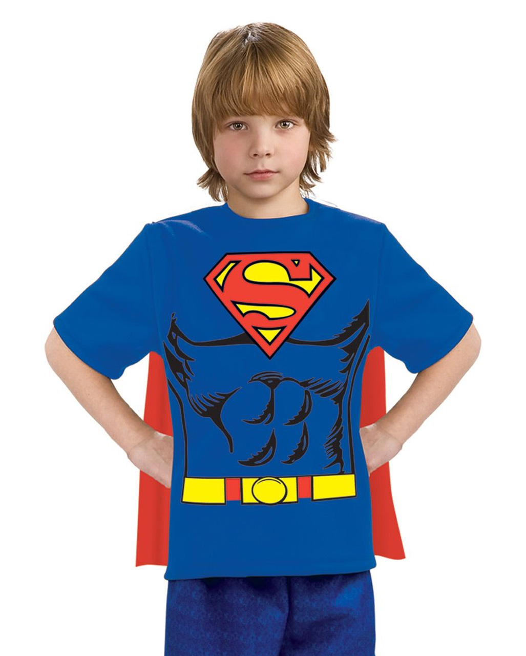 Superman Kinder T-Shirt  Superhelden Kostüm für Kinder M