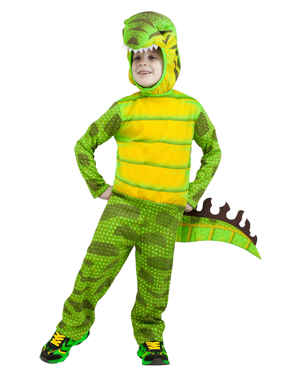 T-Rex Kleinkinder Kostüm mit Mütze für Karneval! L