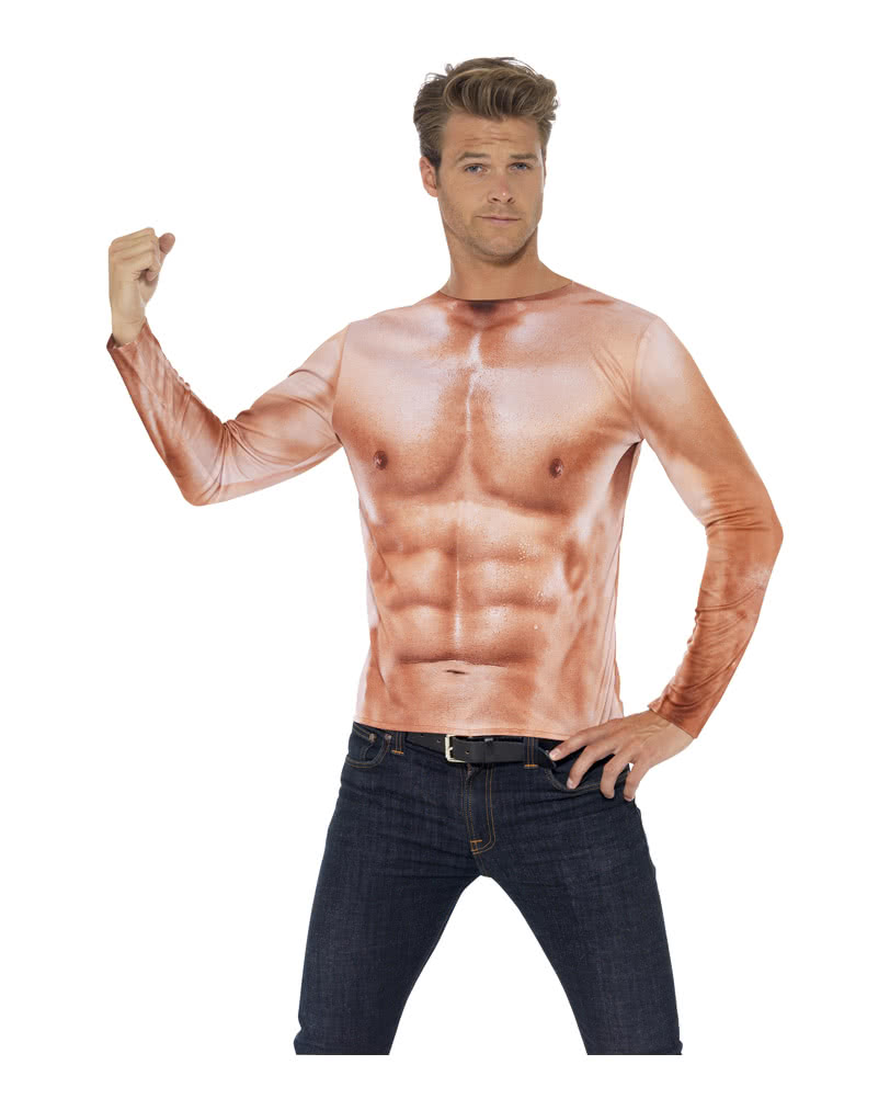 Realistisches Muskel Shirt Print-Shirt für Männer L