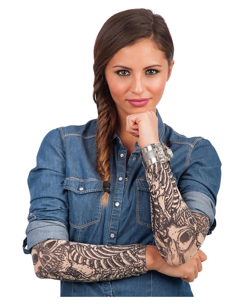 Tattoo Ärmel mit Skelettmotiv 2 St. Kostümzubehör