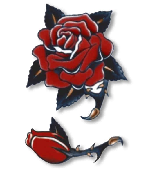 Rose Old School Tattoo Aufklebe Tattoo