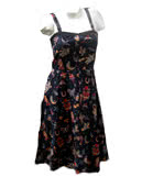 Tattoo Dress Blk Gr small   50ies Mode