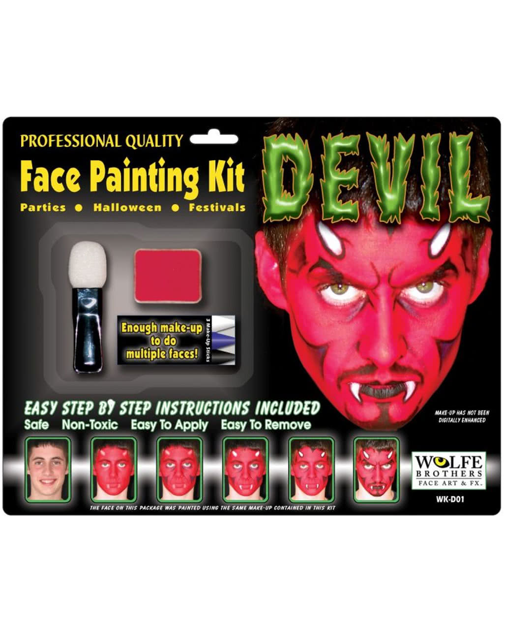 Teufel Komplett Make Up Set für Halloween